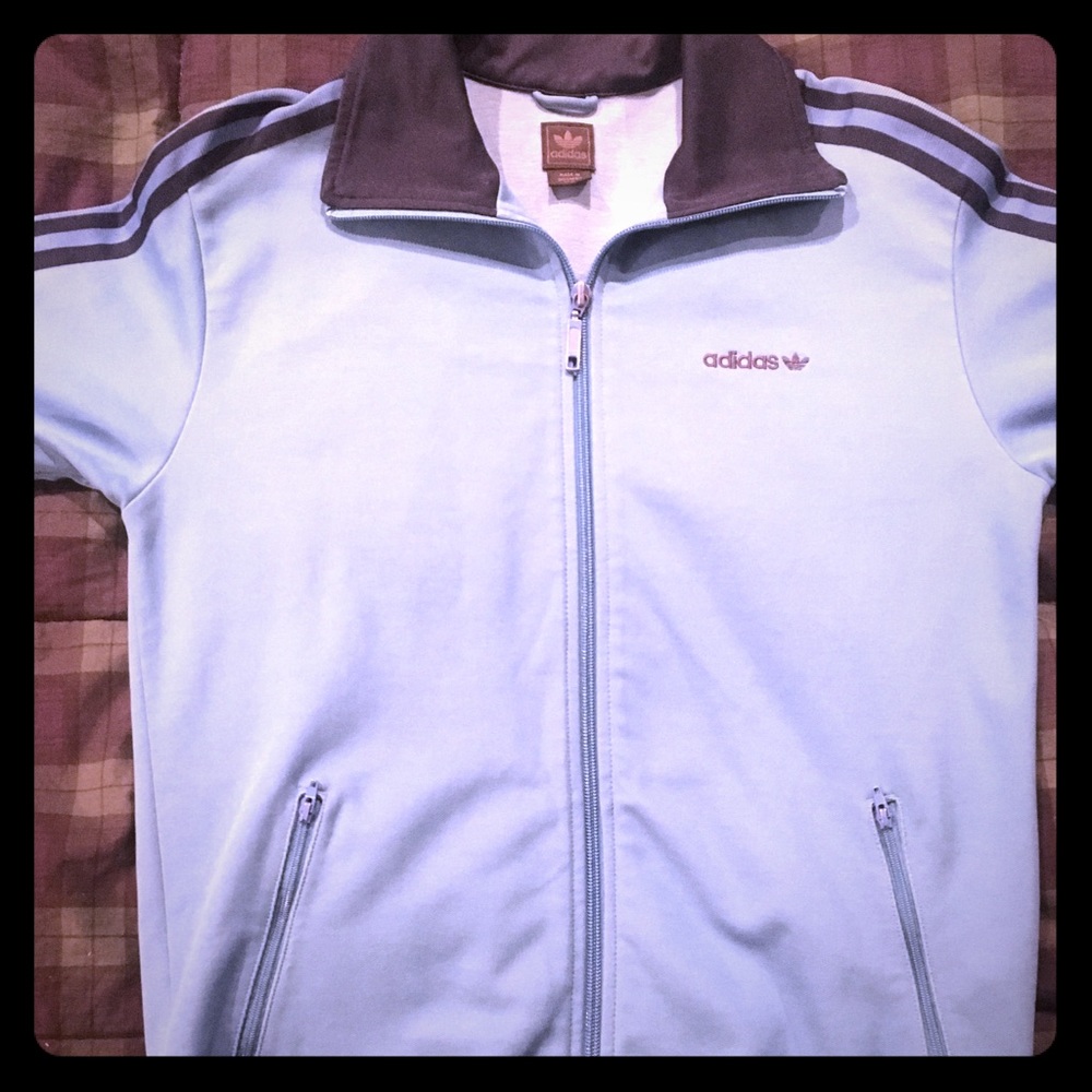 Brand new M Adidas Blue/Blue 3 Stripe Jacket